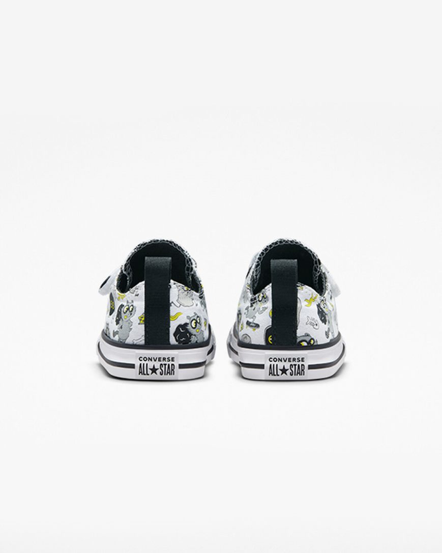 Girls' Converse Chuck Taylor All Star Easy-On Raccoons Low Top Shoes White / Black / Grey | AU 0C58EB